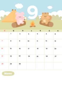 9월 행사 달력 (세로형)
